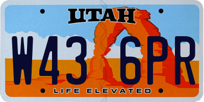 UT license plate W436PR