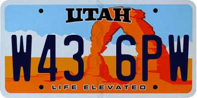 UT license plate W436PW