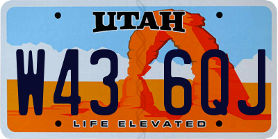 UT license plate W436QJ