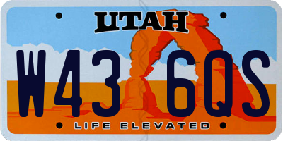 UT license plate W436QS