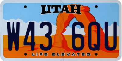 UT license plate W436QU
