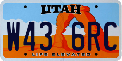 UT license plate W436RC