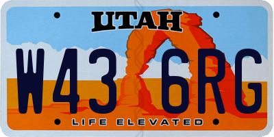 UT license plate W436RG