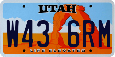 UT license plate W436RM