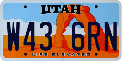 UT license plate W436RN