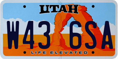 UT license plate W436SA