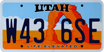 UT license plate W436SE