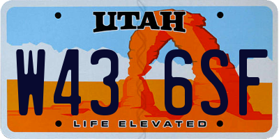 UT license plate W436SF