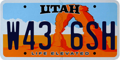 UT license plate W436SH