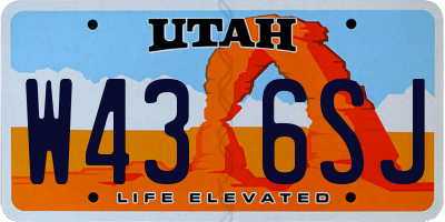 UT license plate W436SJ