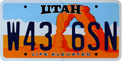 UT license plate W436SN