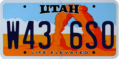 UT license plate W436SO