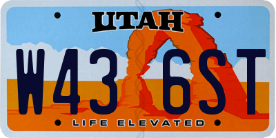 UT license plate W436ST