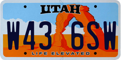 UT license plate W436SW