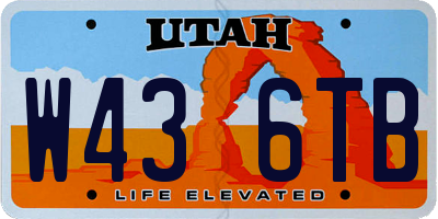 UT license plate W436TB