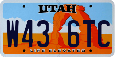 UT license plate W436TC
