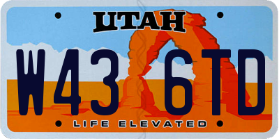 UT license plate W436TD