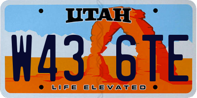UT license plate W436TE