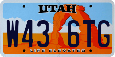 UT license plate W436TG