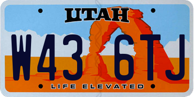 UT license plate W436TJ