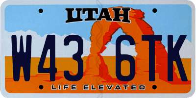 UT license plate W436TK