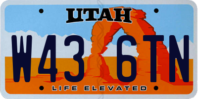 UT license plate W436TN
