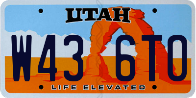 UT license plate W436TO