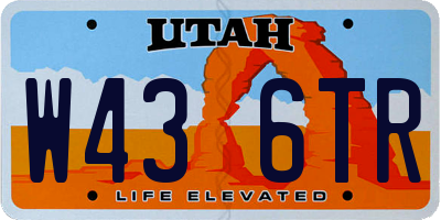 UT license plate W436TR