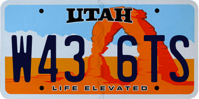 UT license plate W436TS