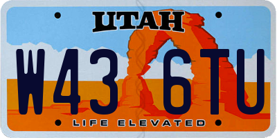 UT license plate W436TU