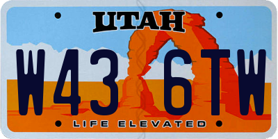 UT license plate W436TW