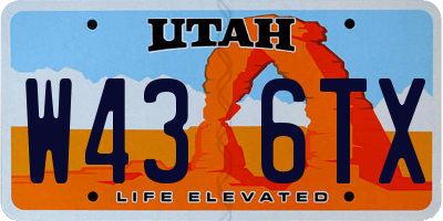 UT license plate W436TX