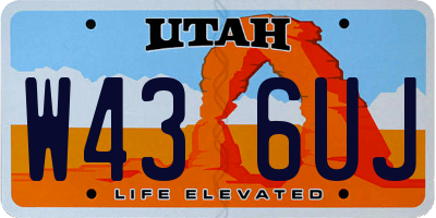 UT license plate W436UJ