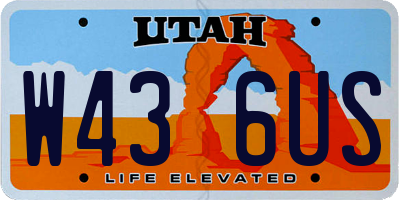 UT license plate W436US