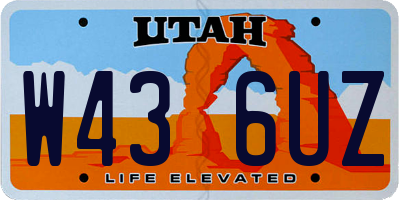 UT license plate W436UZ