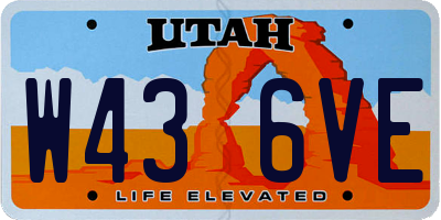 UT license plate W436VE