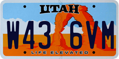 UT license plate W436VM