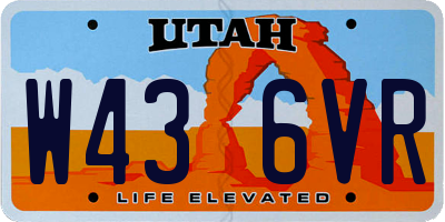 UT license plate W436VR