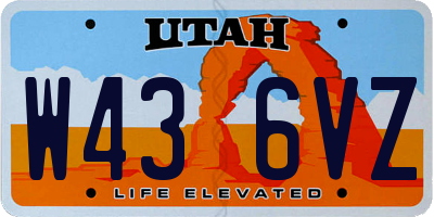 UT license plate W436VZ