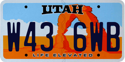 UT license plate W436WB