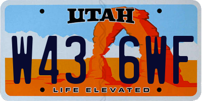 UT license plate W436WF