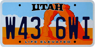 UT license plate W436WI
