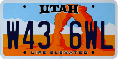 UT license plate W436WL