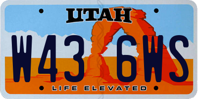 UT license plate W436WS