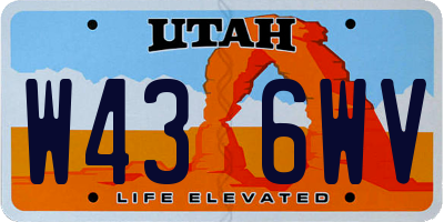 UT license plate W436WV