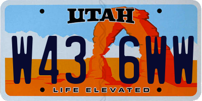UT license plate W436WW