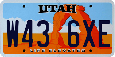 UT license plate W436XE