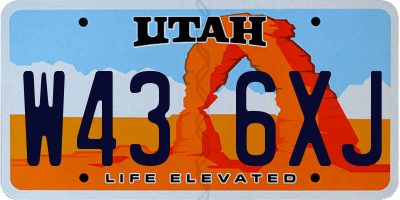 UT license plate W436XJ