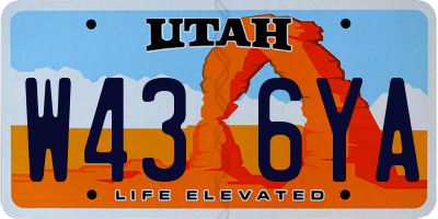 UT license plate W436YA