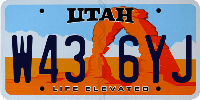 UT license plate W436YJ